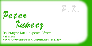 peter kupecz business card
