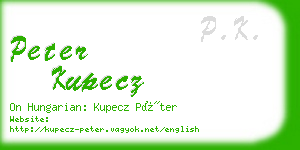peter kupecz business card